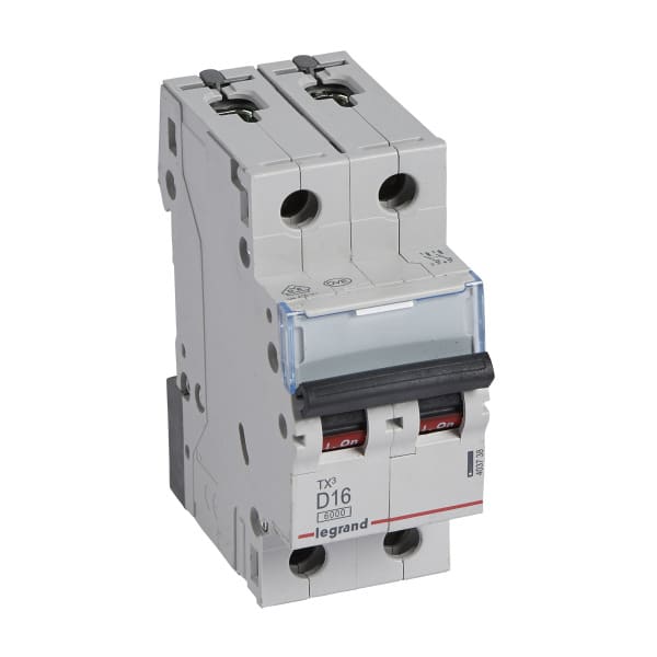 LEGRAND - TX3 Leitungsschutzschalter D-Charakteristik, 16A, 2-polig, 6kA, 400VAC, 2TE
