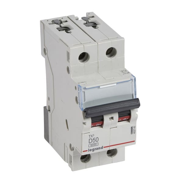 LEGRAND - TX3 Leitungsschutzschalter D-Charakteristik, 50A, 2-polig, 6kA, 400VAC, 2TE