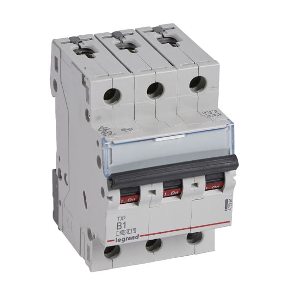 LEGRAND - TX3 Leitungsschutzschalter B-Charakteristik, 1A, 3-polig, 6kA, 400VAC, 3TE