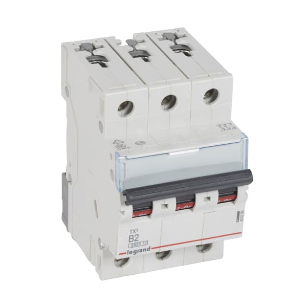 LEGRAND - TX3 Leitungsschutzschalter B-Charakteristik, 2A, 3-polig, 6kA, 400VAC, 3TE