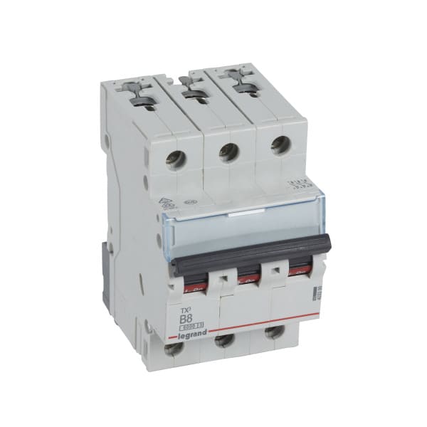 LEGRAND - TX3 Leitungsschutzschalter B-Charakteristik, 8A, 3-polig, 6kA, 400VAC, 3TE