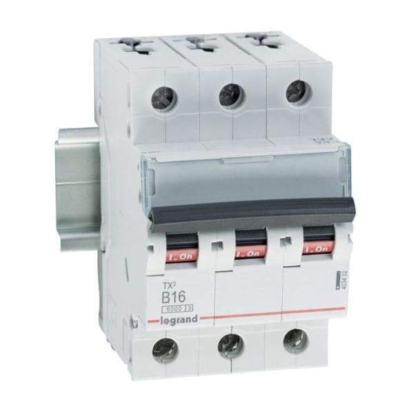 LEGRAND - TX3 Leitungsschutzschalter B-Charakteristik, 16A, 3-polig, 6kA, 400VAC, 3TE