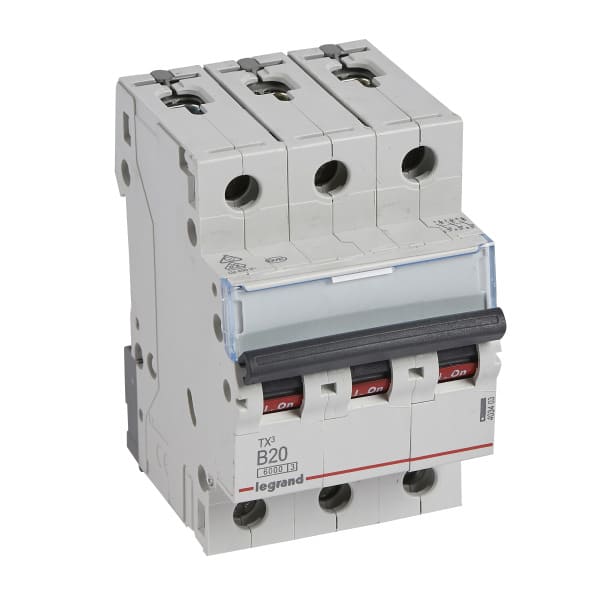LEGRAND - TX3 Leitungsschutzschalter B-Charakteristik, 20A, 3-polig, 6kA, 400VAC, 3TE