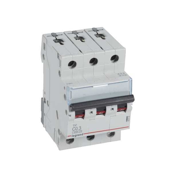 LEGRAND - TX3 Leitungsschutzschalter C-Charakteristik, 0,3A, 3-polig, 6kA, 400VAC, 3TE