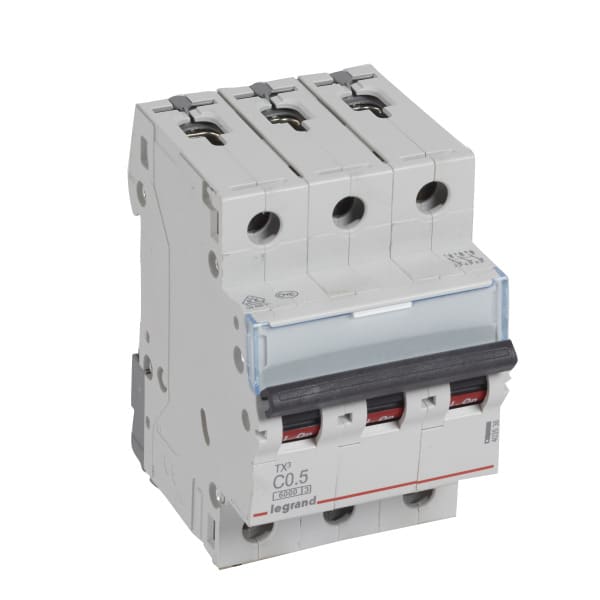 LEGRAND - TX3 Leitungsschutzschalter C-Charakteristik, 0,5A, 3-polig, 6kA, 400VAC, 3TE