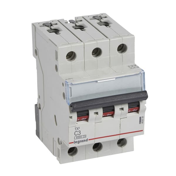 LEGRAND - TX3 Leitungsschutzschalter C-Charakteristik, 3A, 3-polig, 6kA, 400VAC, 3TE