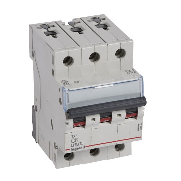 LEGRAND - TX3 Leitungsschutzschalter C-Charakteristik, 6A, 3-polig, 6kA, 400VAC, 3TE