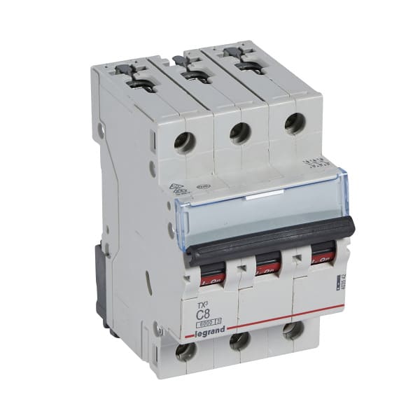 LEGRAND - TX3 Leitungsschutzschalter C-Charakteristik, 8A, 3-polig, 6kA, 400VAC, 3TE