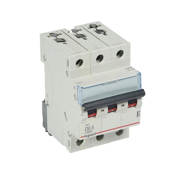 LEGRAND - TX3 Leitungsschutzschalter D-Charakteristik, 0,5A, 3-polig, 6kA, 400VAC, 3TE