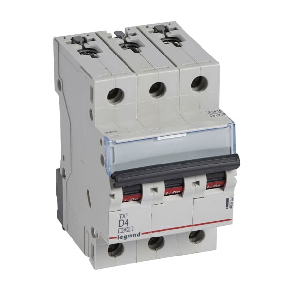 LEGRAND - TX3 Leitungsschutzschalter D-Charakteristik, 4A, 3-polig, 6kA, 400VAC, 3TE