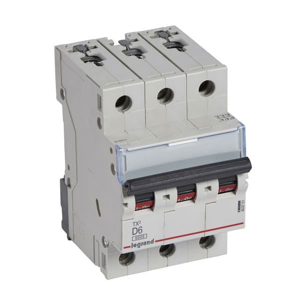 LEGRAND - TX3 Leitungsschutzschalter D-Charakteristik, 6A, 3-polig, 6kA, 400VAC, 3TE