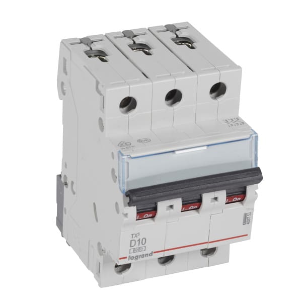 LEGRAND - TX3 Leitungsschutzschalter D-Charakteristik, 10A, 3-polig, 6kA, 400VAC, 3TE