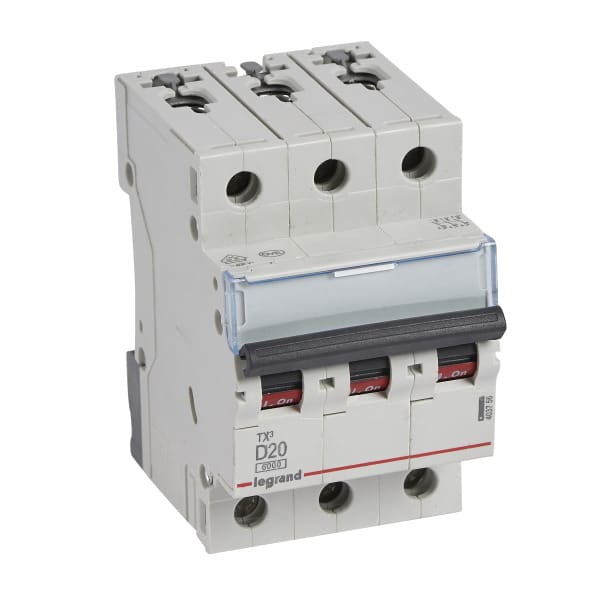 LEGRAND - TX3 Leitungsschutzschalter D-Charakteristik, 20A, 3-polig, 6kA, 400VAC, 3TE