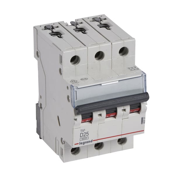 LEGRAND - TX3 Leitungsschutzschalter D-Charakteristik, 25A, 3-polig, 6kA, 400VAC, 3TE