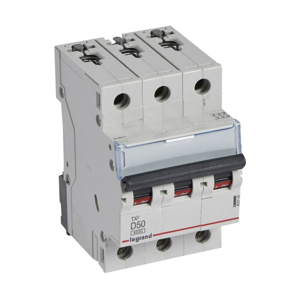 LEGRAND - TX3 Leitungsschutzschalter D-Charakteristik, 50A, 3-polig, 6kA, 400VAC, 3TE