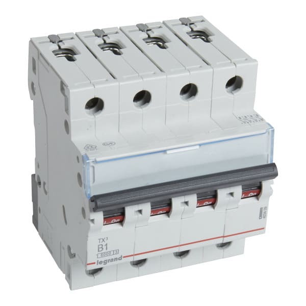 LEGRAND - TX3 Leitungsschutzschalter B-Charakteristik, 1A, 4-polig, 6kA, 400VAC, 4TE