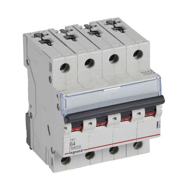 LEGRAND - TX3 Leitungsschutzschalter B-Charakteristik, 4A, 4-polig, 6kA, 400VAC, 4TE