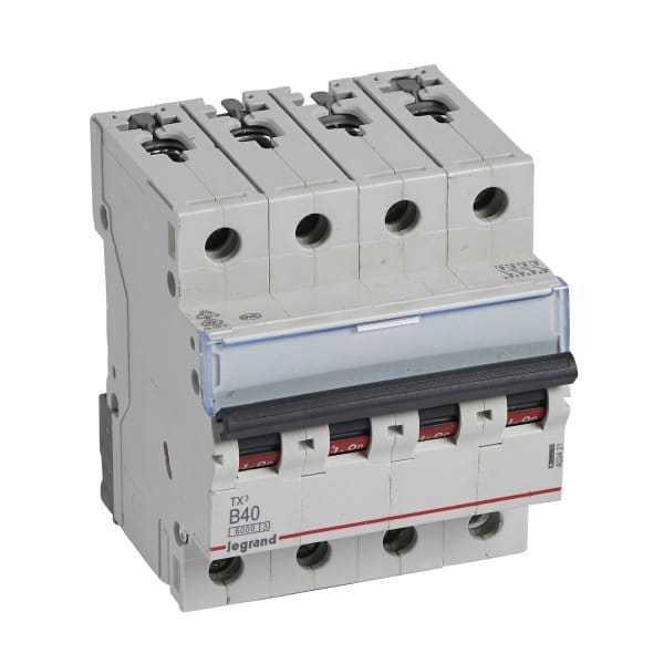 LEGRAND - TX3 Leitungsschutzschalter B-Charakteristik, 40A, 4-polig, 6kA, 400VAC, 4TE