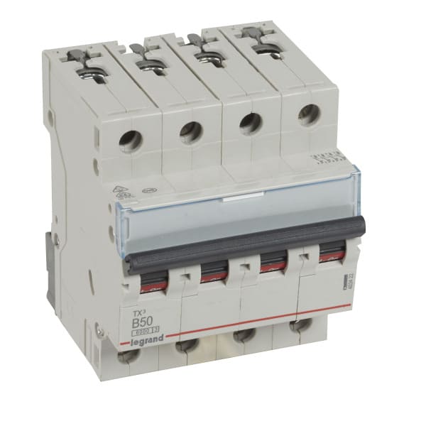 LEGRAND - TX3 Leitungsschutzschalter B-Charakteristik, 50A, 4-polig, 6kA, 400VAC, 4TE