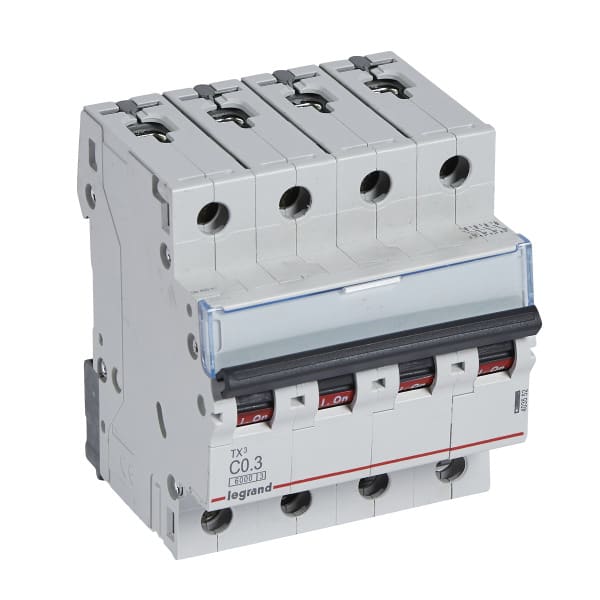 LEGRAND - TX3 Leitungsschutzschalter C-Charakteristik, 0,3A, 4-polig, 6kA, 400VAC, 4TE