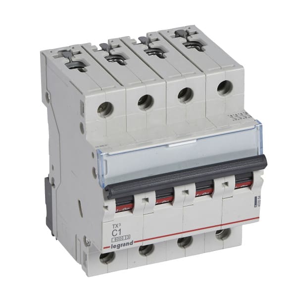 LEGRAND - TX3 Leitungsschutzschalter C-Charakteristik, 1A, 4-polig, 6kA, 400VAC, 4TE