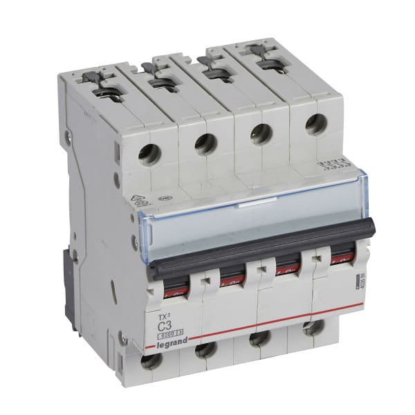 LEGRAND - TX3 Leitungsschutzschalter C-Charakteristik, 3A, 4-polig, 6kA, 400VAC, 4TE