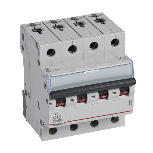 LEGRAND - TX3 Leitungsschutzschalter C-Charakteristik, 13A, 4-polig, 6kA, 400VAC, 4TE