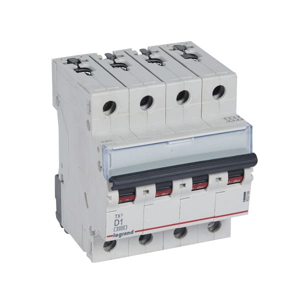 LEGRAND - TX3 Leitungsschutzschalter D-Charakteristik, 1A, 4-polig, 6kA, 400VAC, 4TE