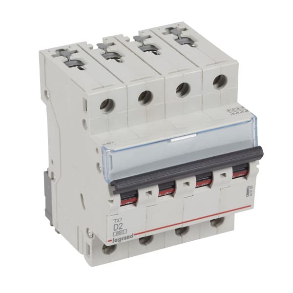 LEGRAND - TX3 Leitungsschutzschalter D-Charakteristik, 2A, 4-polig, 6kA, 400VAC, 4TE