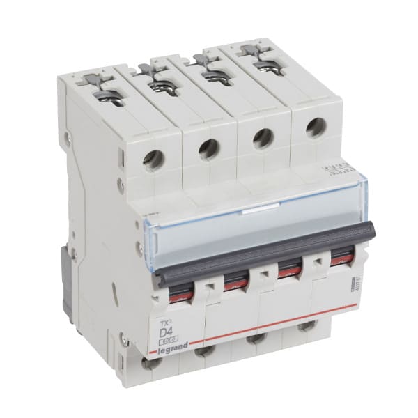 LEGRAND - TX3 Leitungsschutzschalter D-Charakteristik, 4A, 4-polig, 6kA, 400VAC, 4TE