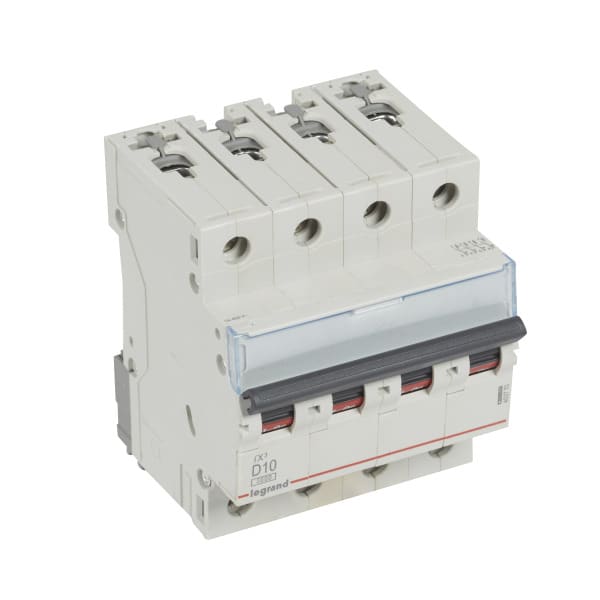 LEGRAND - TX3 Leitungsschutzschalter D-Charakteristik, 10A, 4-polig, 6kA, 400VAC, 4TE