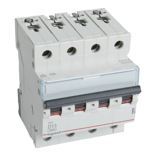LEGRAND - TX3 Leitungsschutzschalter D-Charakteristik, 13A, 4-polig, 6kA, 400VAC, 4TE