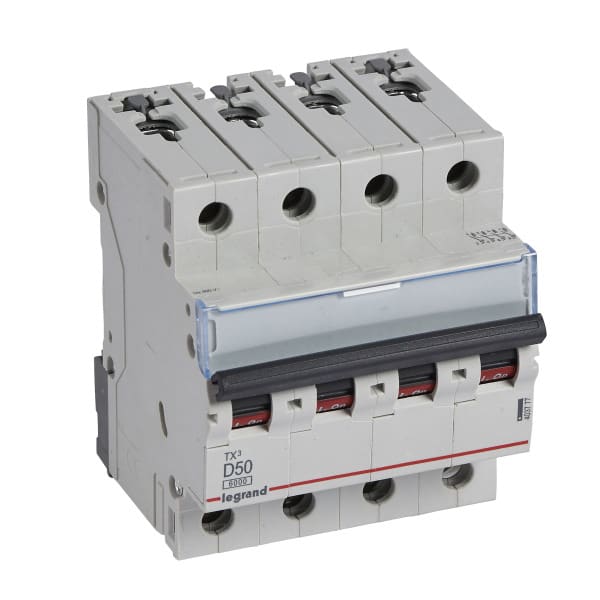 LEGRAND - TX3 Leitungsschutzschalter D-Charakteristik, 50A, 4-polig, 6kA, 400VAC, 4TE