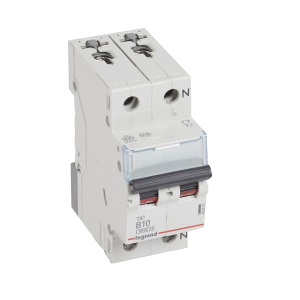 LEGRAND - TX3 Leitungsschutzschalter B-Charakteristik, 10A, 1-polig+N, 6kA, 230VAC, 2TE