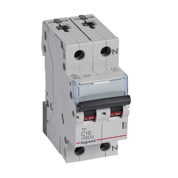 LEGRAND - TX3 Leitungsschutzschalter C-Charakteristik, 10A, 1-polig+N,6kA, 230VAC, 2TE