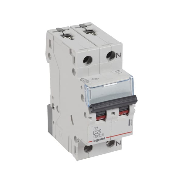 LEGRAND - TX3 Leitungsschutzschalter C-Charakteristik, 25A, 1-polig+N,6kA, 230VAC, 2TE