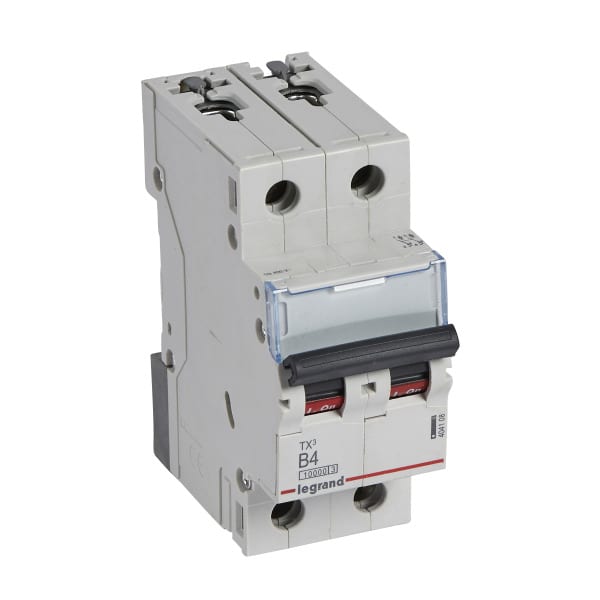 LEGRAND - TX3 Leitungsschutzschalter B-Charakteristik, 4A, 2-polig, 10kA, 400VAC, 2TE