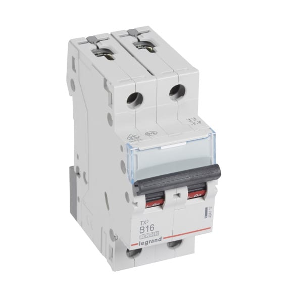 LEGRAND - TX3 Leitungsschutzschalter B-Charakteristik, 16A, 2-polig, 10kA, 400VAC, 2TE