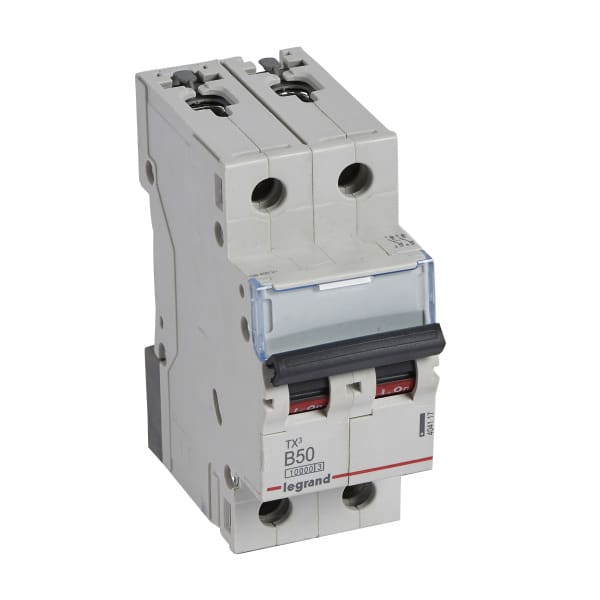 LEGRAND - TX3 Leitungsschutzschalter B-Charakteristik, 50A, 2-polig, 10kA, 400VAC, 2TE