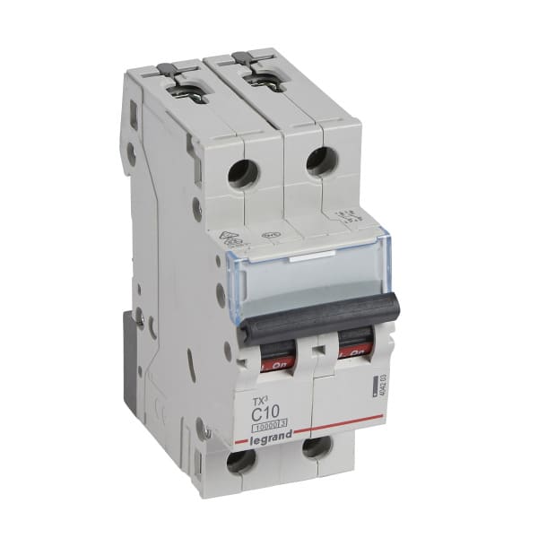 LEGRAND - TX3 Leitungsschutzschalter C-Charakteristik, 10A, 2-polig, 10kA, 400VAC, 2TE