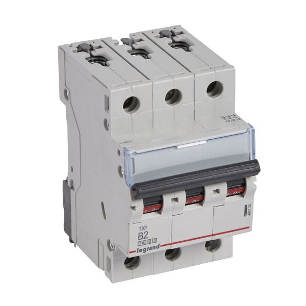LEGRAND - TX3 Leitungsschutzschalter B-Charakteristik, 2A, 3-polig, 10kA, 400VAC, 3TE
