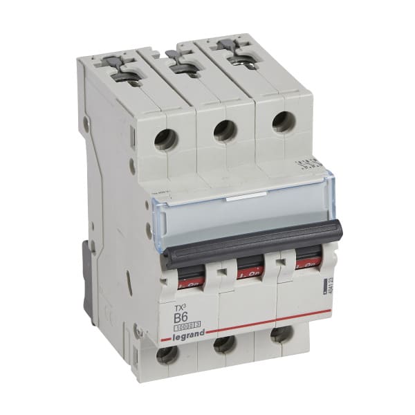 LEGRAND - TX3 Leitungsschutzschalter B-Charakteristik, 6A, 3-polig, 10kA, 400VAC, 3TE