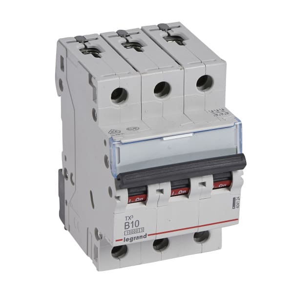 LEGRAND - TX3 Leitungsschutzschalter B-Charakteristik, 10A, 3-polig, 10kA, 400VAC, 3TE