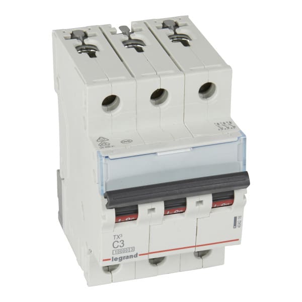 LEGRAND - TX3 Leitungsschutzschalter C-Charakteristik, 3A, 3-polig, 10kA, 400VAC, 3TE