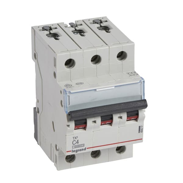 LEGRAND - TX3 Leitungsschutzschalter C-Charakteristik, 4A, 3-polig, 10kA, 400VAC, 3TE