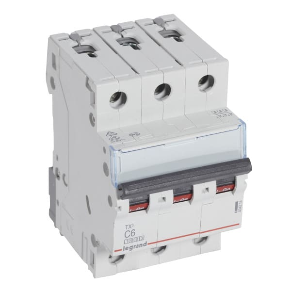 LEGRAND - TX3 Leitungsschutzschalter C-Charakteristik, 6A, 3-polig, 10kA, 400VAC, 3TE