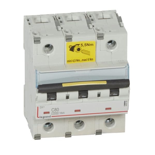 LEGRAND - DX3 Leitungsschutzschalter C-Charakteristik, 80A, 3-polig, 10kA, 400VAC, 4,5TE