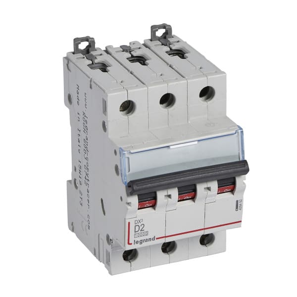 LEGRAND - DX3 Leitungsschutzschalter D-Charakteristik, 2A, 3-polig, 10kA, 400VAC, 3TE