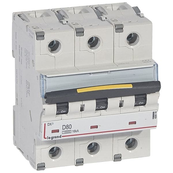 LEGRAND - DX3 Leitungsschutzschalter D-Charakteristik, 80A, 3-polig, 10kA, 400VAC, 4,5TE