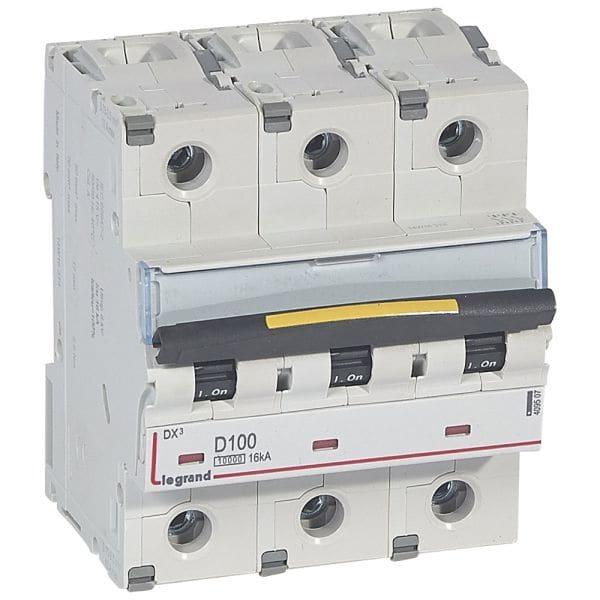LEGRAND - DX3 Leitungsschutzschalter D-Charakteristik, 100A, 3-polig, 10kA, 400VAC, 4,5TE